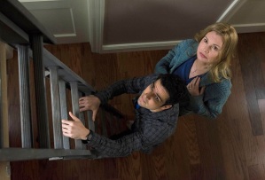 THE EXORCIST:  L-R:  Alfonso Herrera and Geena Davis in THE EXORCIST coming soon to FOX.  ©2016 Fox Broadcasting Co.  Cr:  Jean Whiteside/FOX